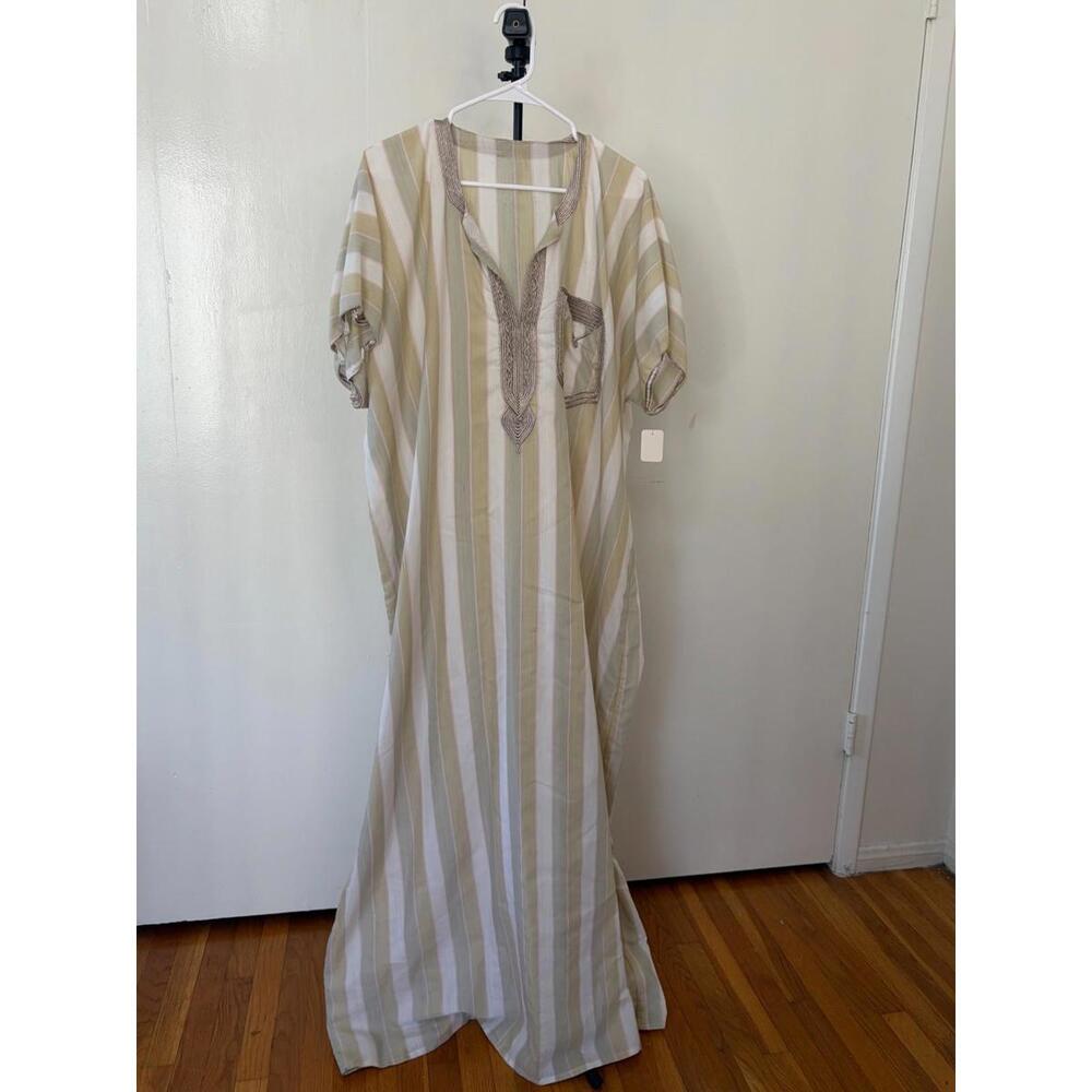 Striped Maxi Kaftan Dress - Size 17